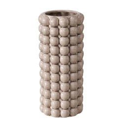 Boltze Home Vase Morten en céramique avec structure bosselée H25cm Dia 11cm Beige avec motif craquelé