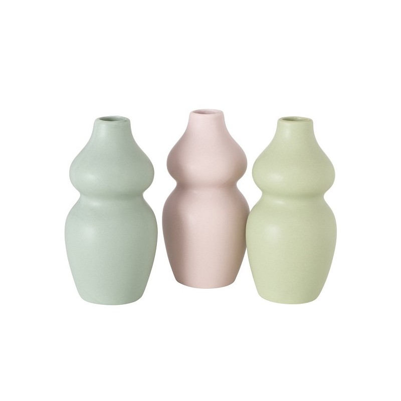 Boltze Home Vase Maruba H16cm Dia8cm -disponible en rose, menthe ou bleu clair
