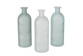 Boltze Home Vase Lesina en verre dépoli avec imprimé floral disponible en vert clair, blanc ou vert