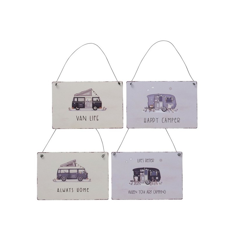 Boltze Home Decor panneau en métal avec camping-car Vanlife - 21x14cm