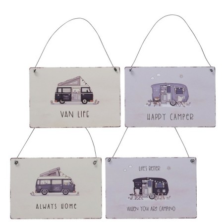 Boltze Home Decor panneau en métal avec camping-car Vanlife - 21x14cm