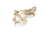 Boltze Home Figurine nageuse Föhr femme dans la baignoire- polyrésine- H7cm