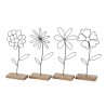 Boltze Home Linga- Image décorative fleur en fer sur pied-H25cm