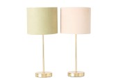 Boltze Home Lampe de table Lorie avec base en métal doré et abat-jour en polyester - H40cm Dia18cm - disponible en vert tendre o
