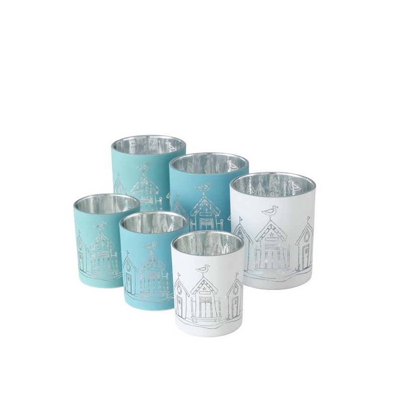 Boltze Home Photophore Beachhouse - ensemble 2 pièces grand et petit