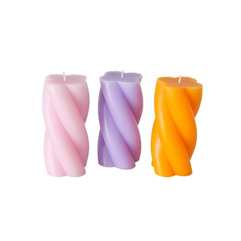 Boltze Home Kaars Twist gedraaide stompkaars H14cm Dia 7cm