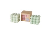 Boltze Home Kaars kubus met bobbels 5,8x6cm