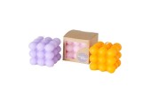 Boltze Home Bougie cube avec bulles 5,8x6cm