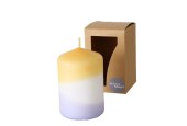 Boltze Home Boltze Home Candle Splash - H9cm Dia 6cm - Dip colorant couleurs lilas/jaune doux