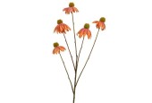 Decoris Korenbloem polyester L18-W9-H92cm in duokleur perzik/roze- steel met 5 bloemen