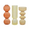 Vase Decoris en verre Ø7-H17cm-en 3 formes et couleurs différentes