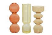 Vase Decoris en verre Ø7-H17cm-en 3 formes et couleurs différentes