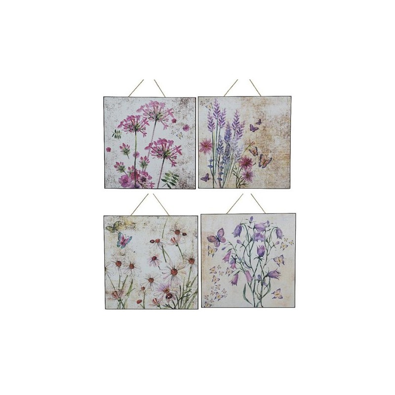 Decoris Tableau mdf - avec image de fleurs - L0,9-W24-H24cm