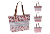 Sac de plage avec fermeture éclair 33x12xh30,5cm 3 modèles assortis
