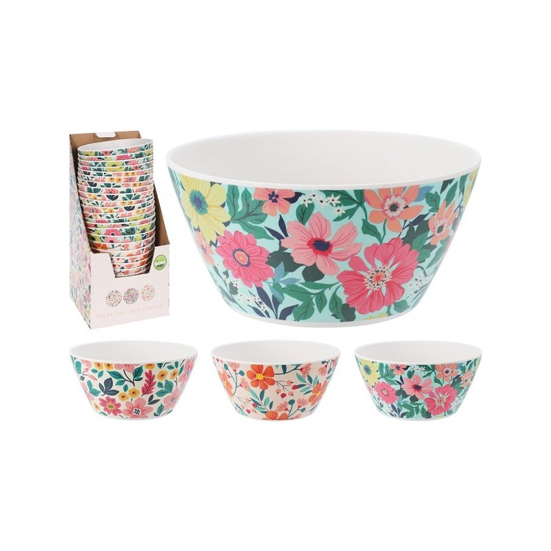 Schaal melamine 145xh70mm verkrijgbaar in 3 verschillende bloemenprints