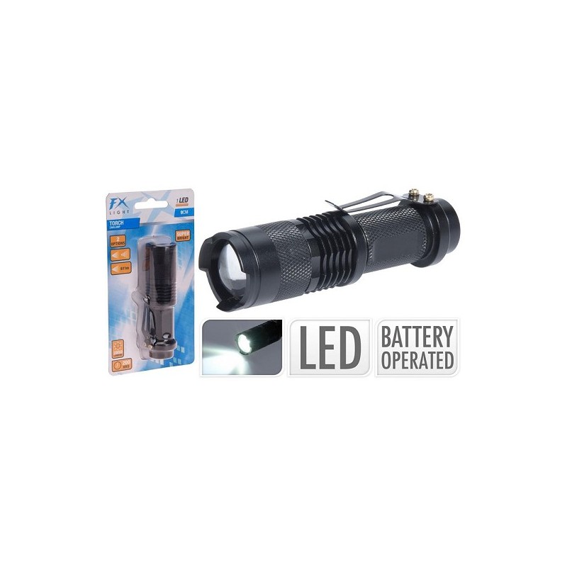 FX Light Zaklamp aluminium 9cm zwart