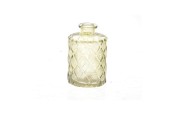 Vase Vivance verre avec relief Ø7xh10,5cm jaune