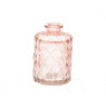 Vase Vivance verre avec relief Ø7xh10,5cm rose