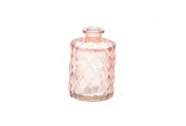 Vaas Vivance glas met reliëf Ø7xh10,5cm roze