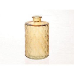 Vase Vinty verre avec relief Ø9xh15cm ocre