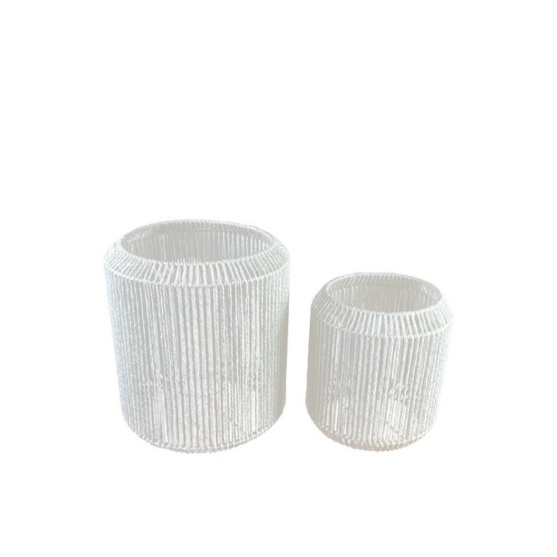 Dijk Natural Collections Ensemble de lanternes avec verre 2 pièces H30cm et H40cm blanc