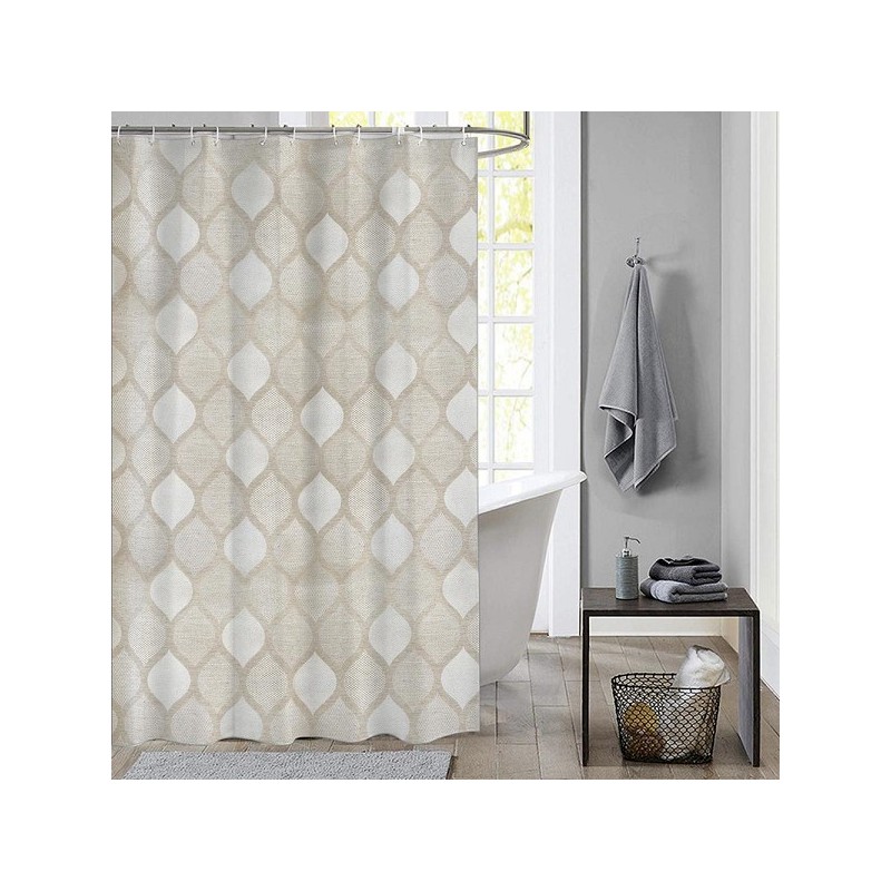 Dutch House Rideau de douche Brest marron 180x200cm 100% polyester