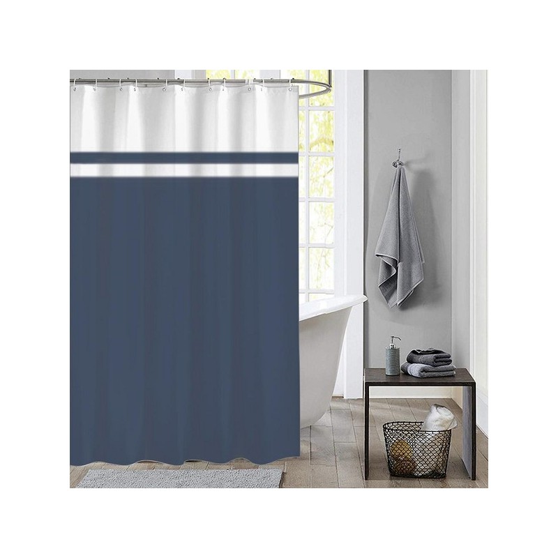 Dutch House Rideau de douche Simply bleu 180x200cm 100% polyester