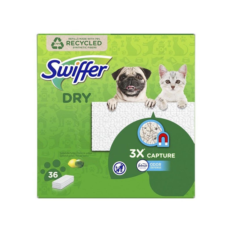 Swiffer Wet Lingettes humides pour sols Citrus Fresh boîte de 36 pièces
