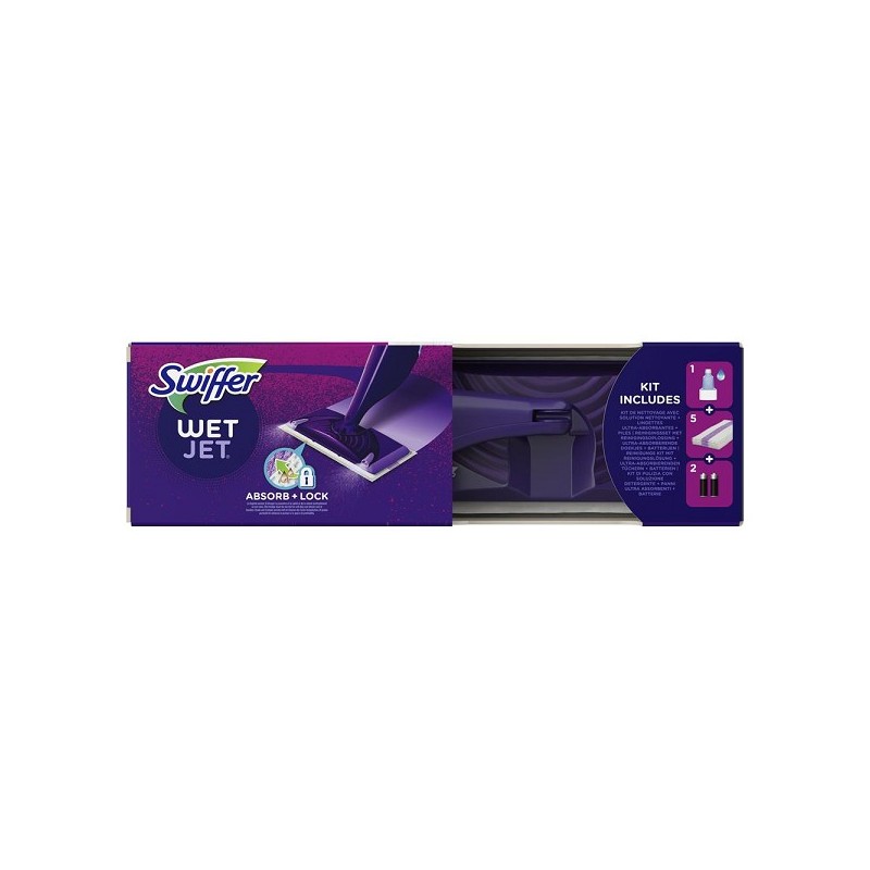 Kit de démarrage Swiffer Wetjet avec 5 lingettes