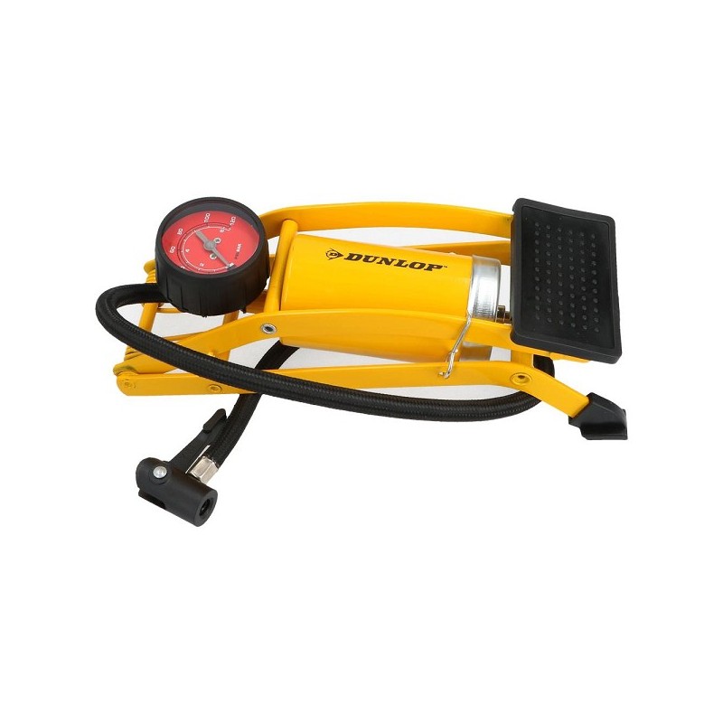 Dunlop Voetpomp met manometer in kunststof opbergdoos