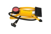Pompe à pied Dunlop avec manomètre dans une boîte de rangement en plastique