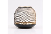 Lanterne Elvissa maille noir/or 15x15x15cm