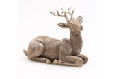 Image cerf couché or 15x10x15cm
