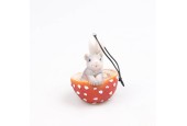 Farmwood Animals Beeld muisje in paddenstoel 6x6x8cm