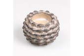 Bougeoir gland ou pomme de pin 9x9x7,5cm marron/gris