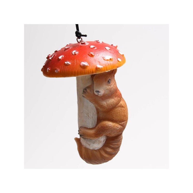 Farmwood Animals Hangdeco eekhoorn hangend op paddenstoel 7x6,5x10cm
