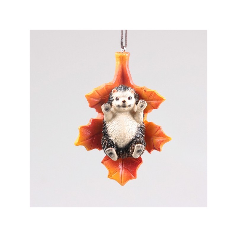 Farmwood Animals egel hangend in blad h10cm