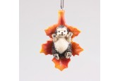 Farmwood Animals egel hangend in blad h10cm