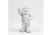 Stoobz Polystone statue nain f*ck you argent 16x12x32cm