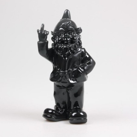 Stoobz Polystone statue nain f*ck you noir 16x12x32cm