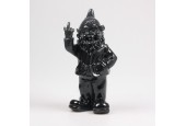 Stoobz Polystone beeld kabouter f*ck you zwart 16x12x32cm