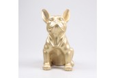 Stoobz Polystone statue chien bouledogue français or 37cm