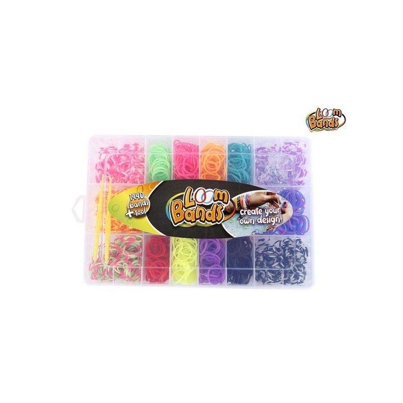 Loom Bands set met 1440 bandjes ass kleur 20x13,8x4cm