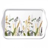 Ambiente Tray Melamine Ornamental Flowers White 13x21cm
