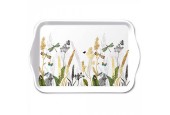 Ambiente Tray Melamine Ornamental Flowers White 13x21cm