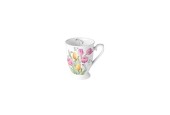 Mug Ambiente Bouquet de Tulipes 0,25L Porcelaine Fine Ø 7,5 - h 10 cm