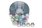 Lipgloss in de vorm van een pinguin in 4 verschillende metallic kleuren