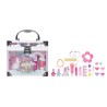 Make-up koffer Unicorn met aluminium frame en doorzichtige acryl panelen met print 18x13x16,5cm