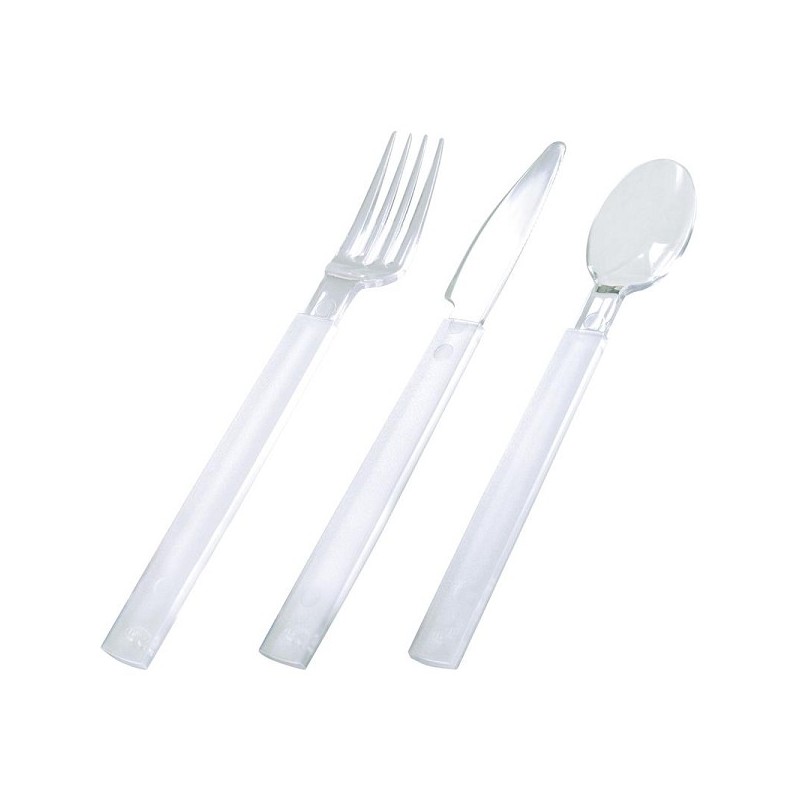 Duni Ménagère jetable Libra 6x couteau, 6x fourchette, 6x cuillère transparent