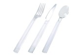 Duni Wegwerp bestekset Libra 6x mes, 6x vork, 6x lepel transparant
